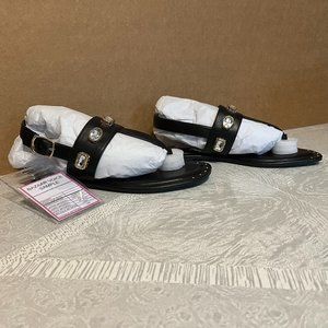 NWT  NYC Ladies 10M Black Sandals w/Jewels
